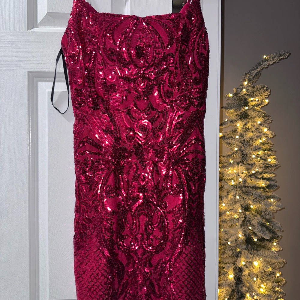 Red Sequin Party Dress